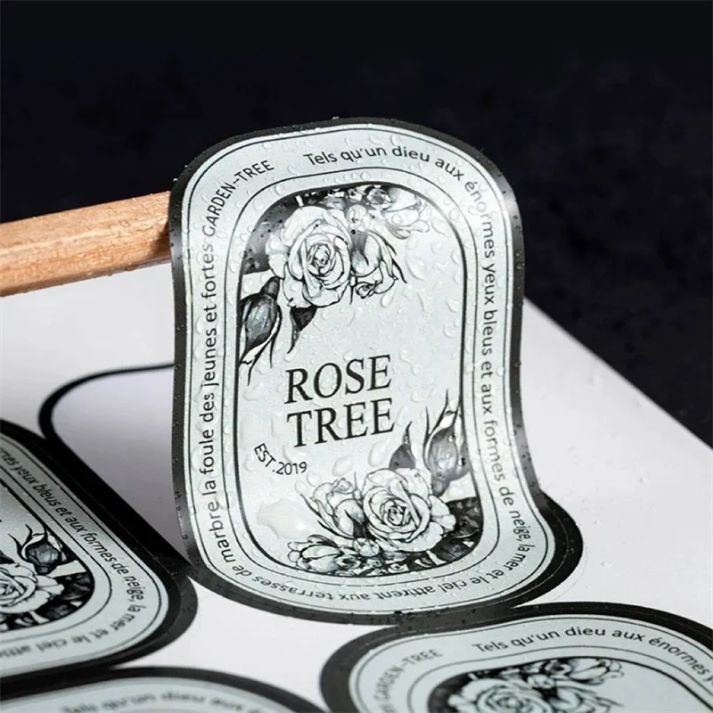 Customized Bendable Metal Embossed Stickers Long Lasting Logo Wine Label and Perfume Bottles UV Printing Packaging Labels