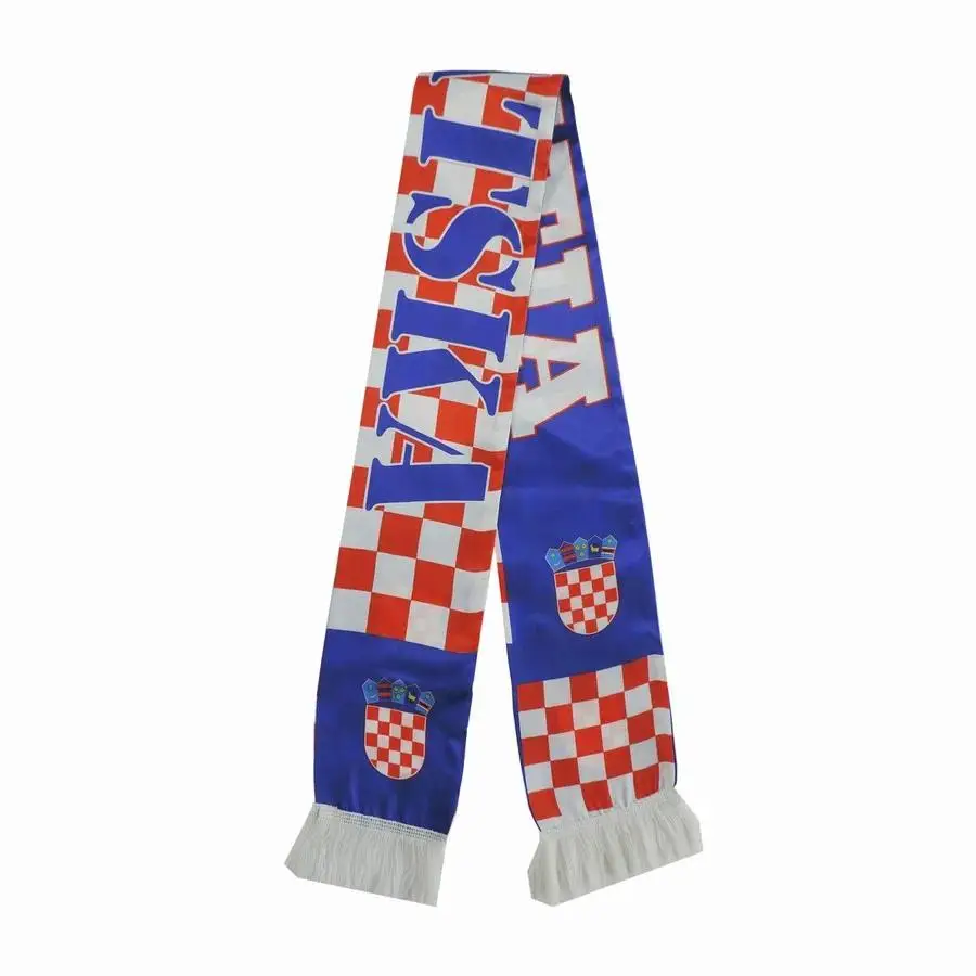 Factory Direct Custom Football Clubs Scarf Premium Satin Spandex & Flag made from Silk Plastic Free Sample Available
