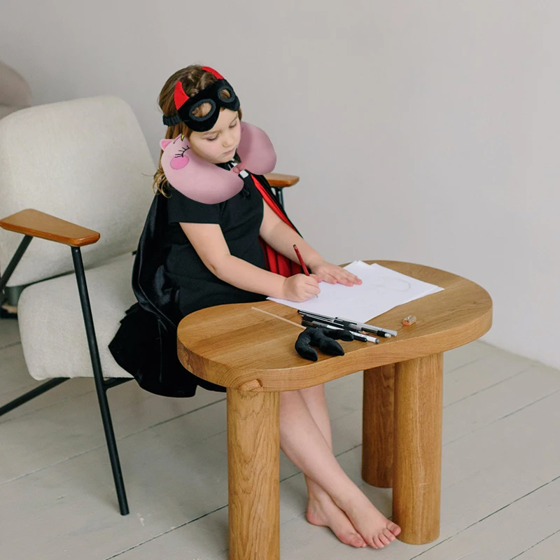 Cute Unicorn U Shape Travel Neck Pillow Cushion, Soft Car Headrest