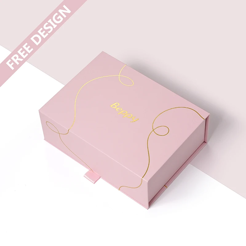 Pink Book Shape Magnet Closure Flip Box Hard Cardboard Custom Logo Hot Stamping Jewelry Cosmetic Wallet Gift Packaging Paper Box