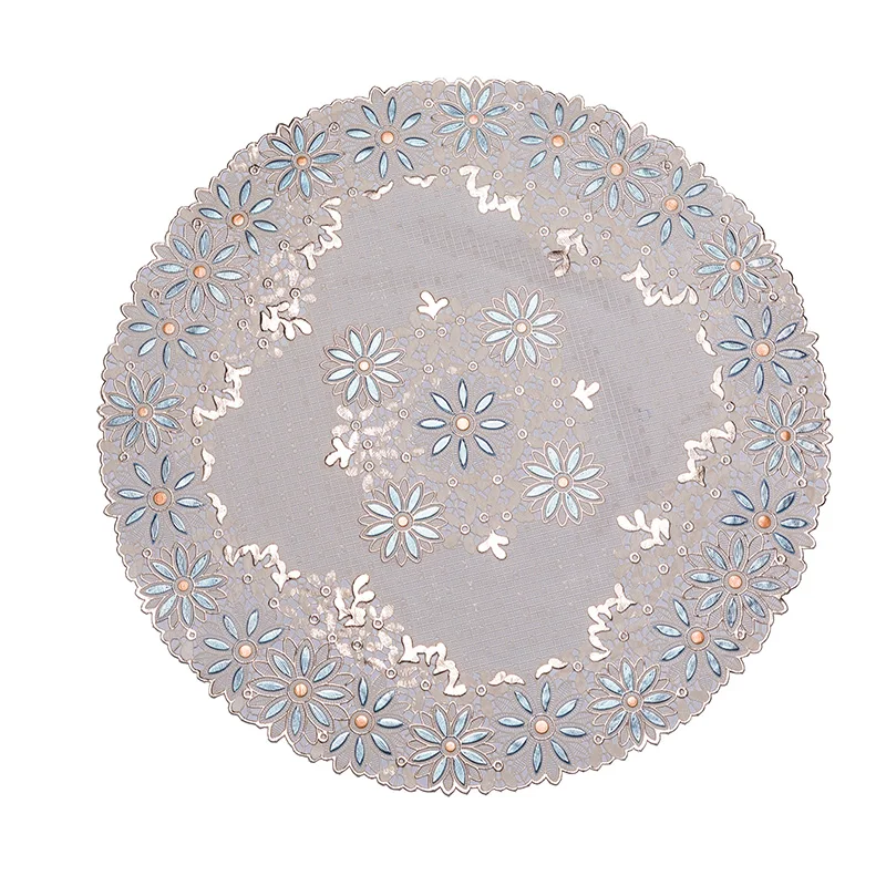 Heat Protection Coloring Plaid Placemat Dinner Anti Slip Round Plastic Table Mat