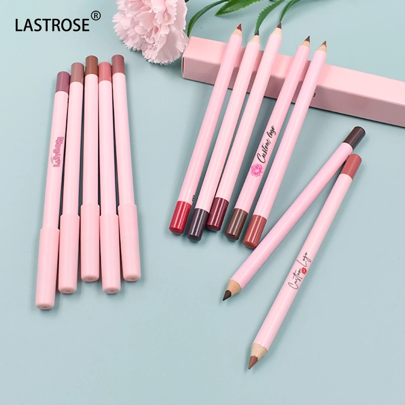 Wholesale Private Label Lipliner Cosmetic 24 Colors Waterproof Long-lasting Vegan Matte Pink Cream Lip Liner Pencil