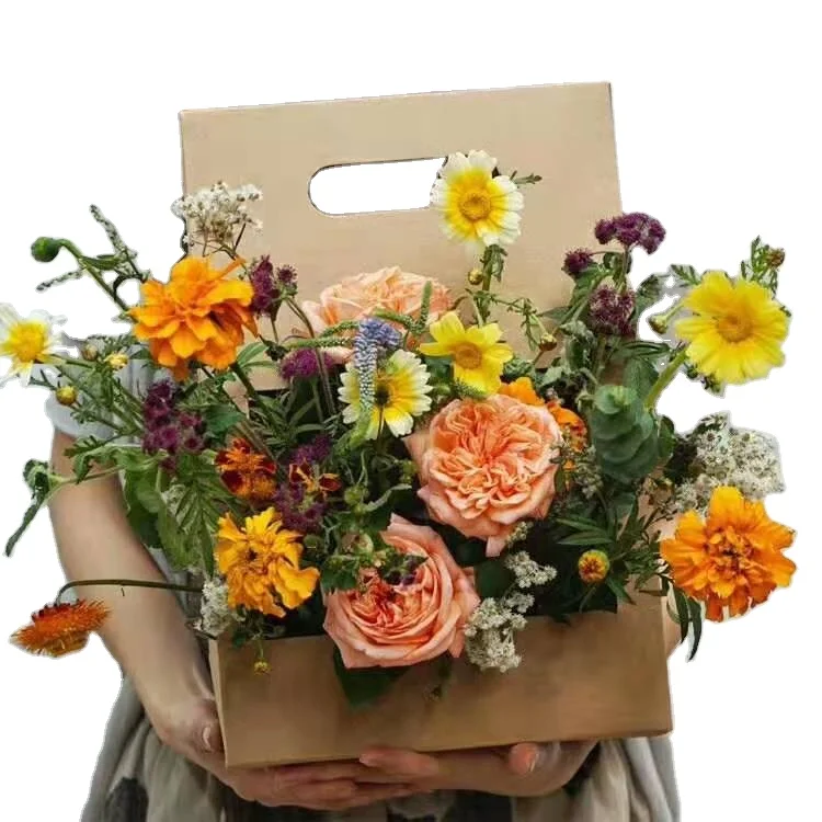 Factory direct paper flower box long stem flower box clear plastic flower box in low price