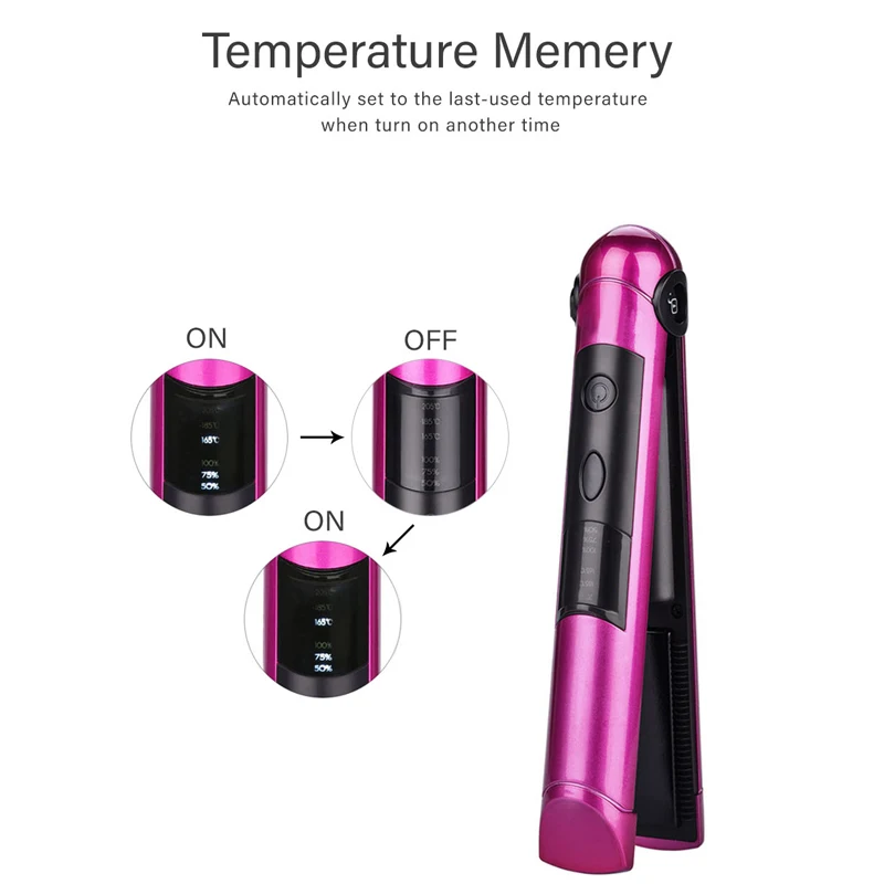 
2020 New Portable USB Rechargeable Ceramic Plain Wireless Flat Iron Private Label Mini Electric Cordless Hair Straightener 