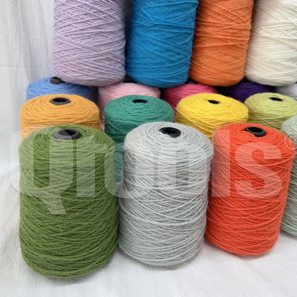 Low MOQ Qtools Tufting Gun Wool Yarn Ready Stock 500g Color 100% New Zealand Wool Yarn For Tufting Rug For Tufting Gun