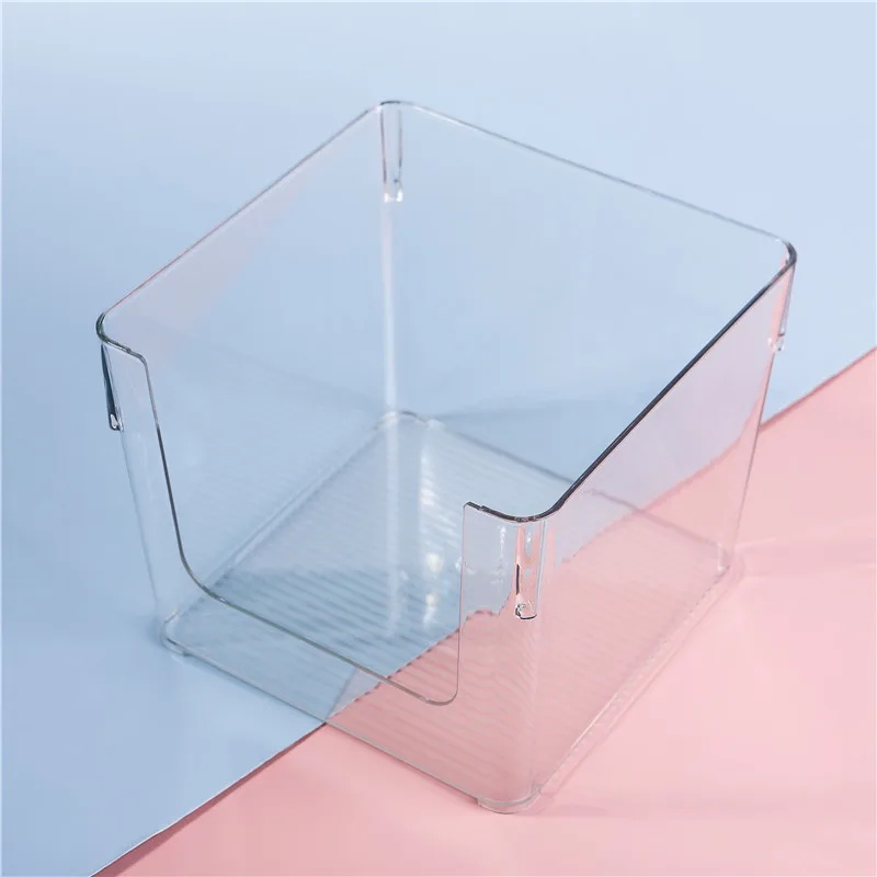 Amazon Hot Selling Custom Plastic 3 Sizes Clear Desktop Book Storage box for Home