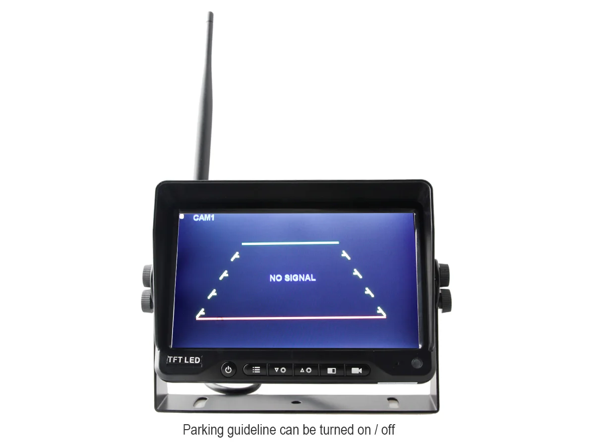 2Ch 7 Inch TFT LCD Wireless Digital Car Rear View Camera With Monitor Night Vision Camera System For Truck Bus