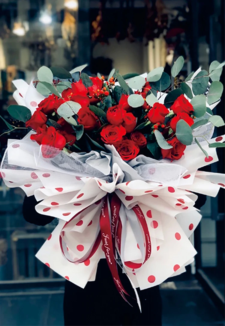 yiwu factory  wholesale korean 100% waterproof matte flower bouquet wrapping paper