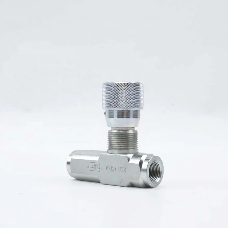 STU-G3/8 high pressure ss industrial 6000psi hydraulic flow restrictor ball valve with check valve 3/8inch