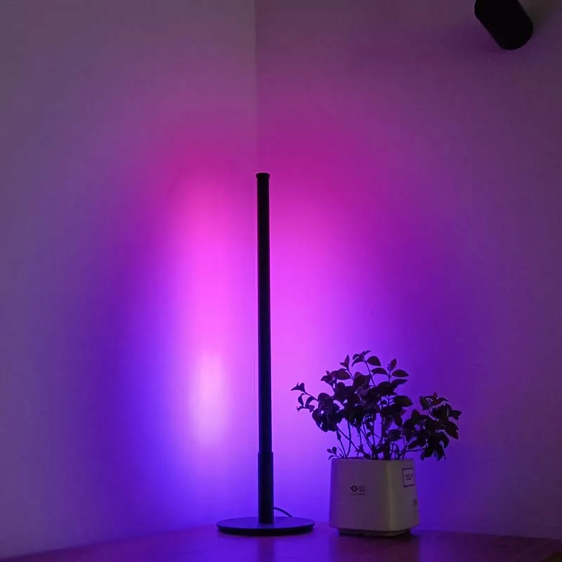 
wholesale modern simple aluminum round base bedside led rgb dimmable minimalist desk lamps home decor vertical table lamp 