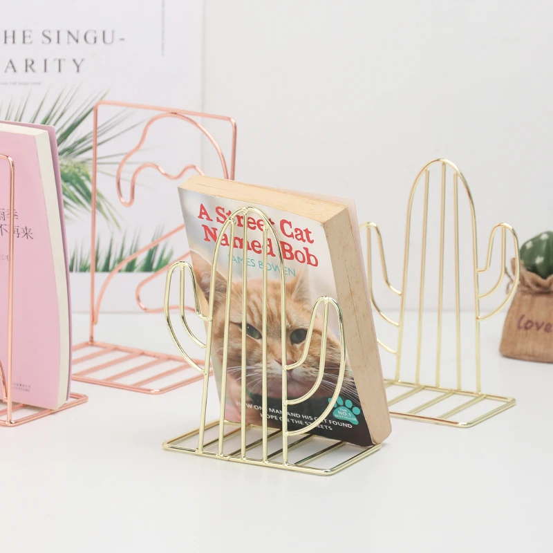 Nordic ins wind creative iron art telescopic book stand office desktop decoration ornaments metal book by love bookend