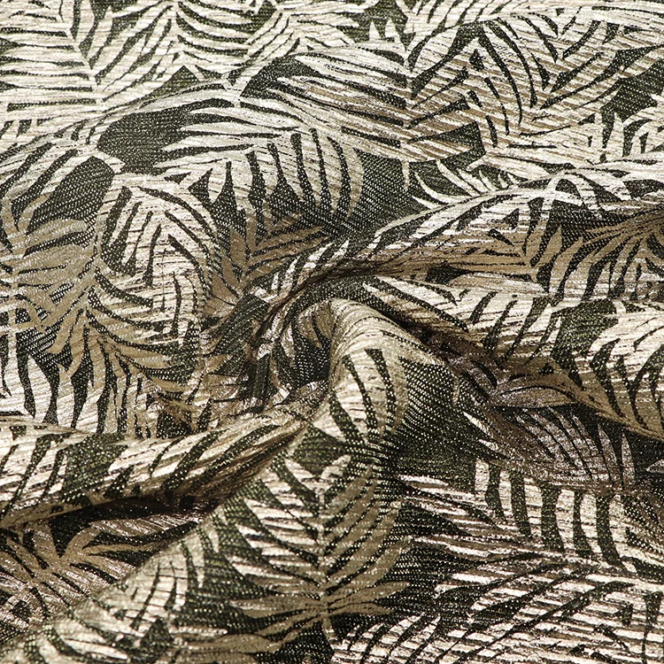 Fashion design 100% polyester knitting black silver hot stamping pleated fabrics for women evening dress