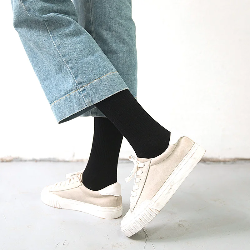 Solid Color Polyester Logo Custom Mens Socks Cheap Wholesale Plain White Socks From China