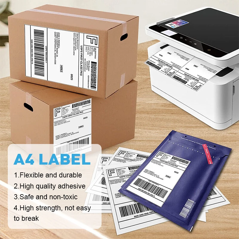 Inkjet Glossy 2 Up Printing Sticker Logo Self Adhesive Paper Labels A4 Sheet For Laser Printer