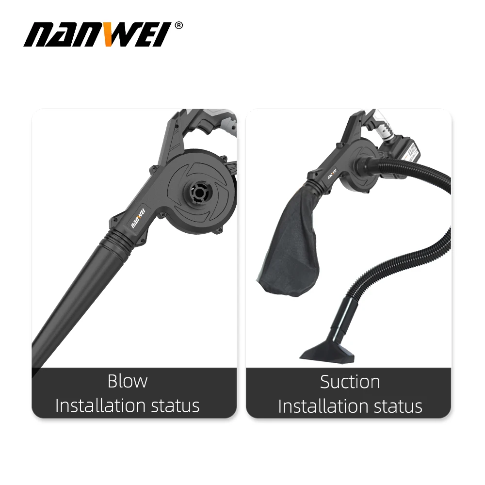 NANWEI Factory Powerful Garden Vacuum backpack electrical leaf Blower Cordless Leaf Blower