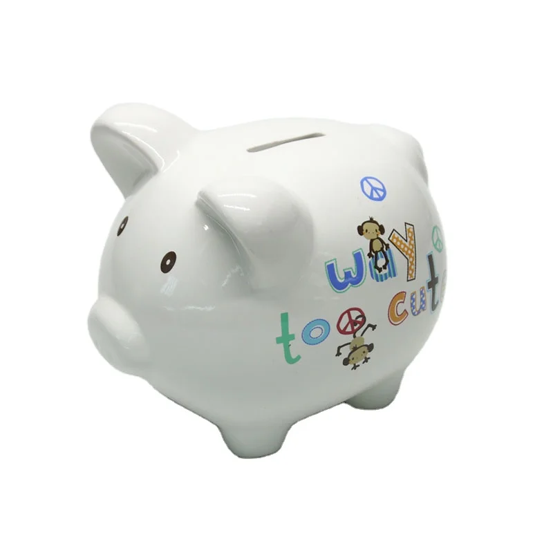 Ceramic custom piggy banks for coin storage