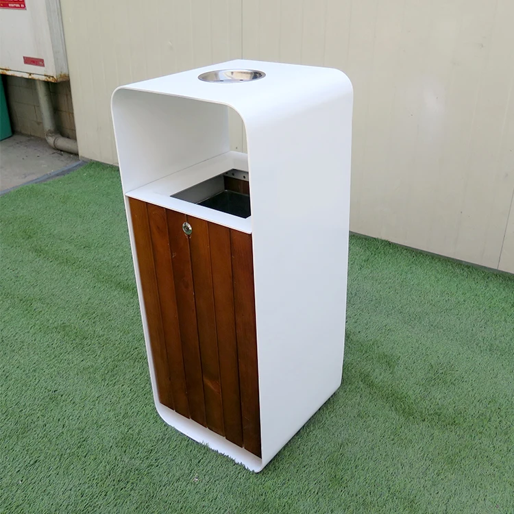 Quality Classified Trash Cans Powder Coated Outdoor Waste Bin Commercial Garbage Can With Ashtray