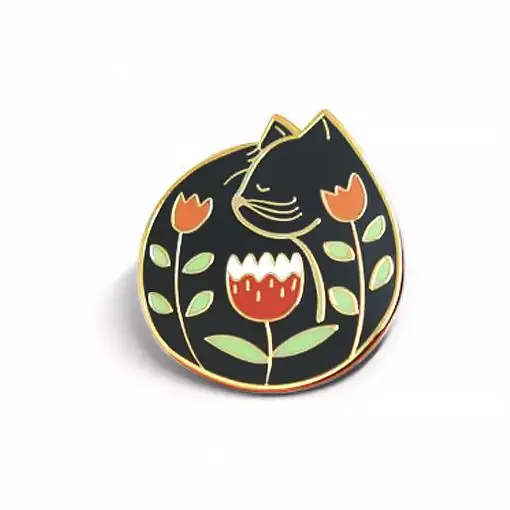 Customized enamel lapel pin cartoon animal machine making raw material badge material