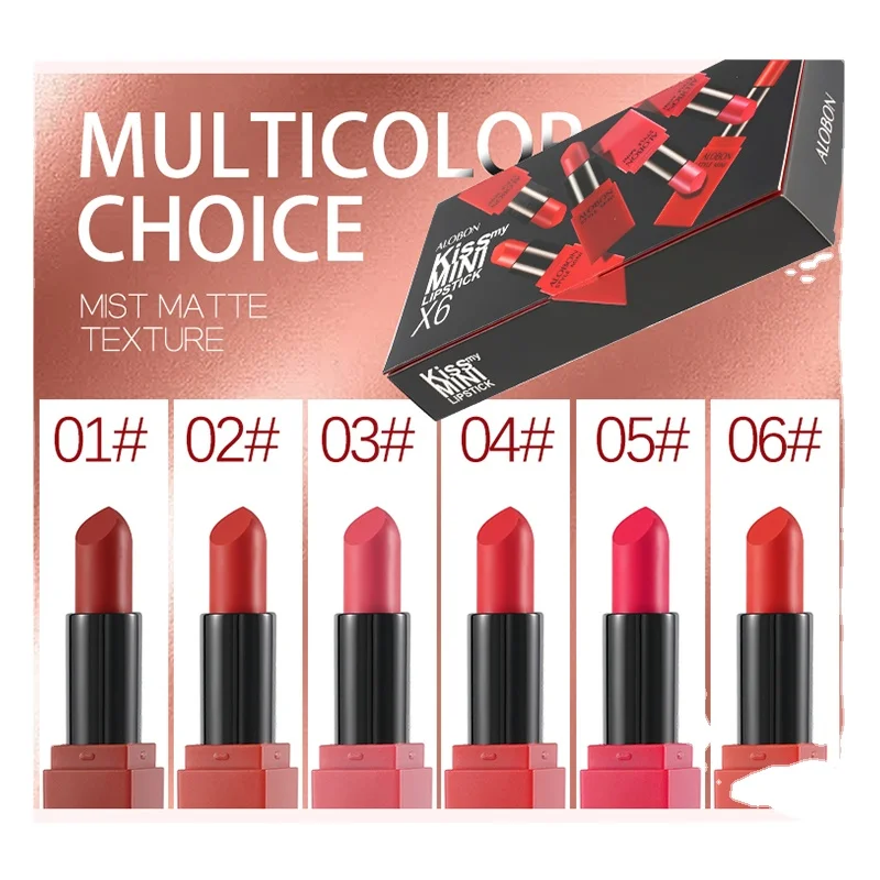 Alobon Matte Liquid Lipstick Long Lasting 24 Hour Waterproof Velvet Nonstick Cup Lipgloss Lip Stain Pigmented  MINI Lip Set Case