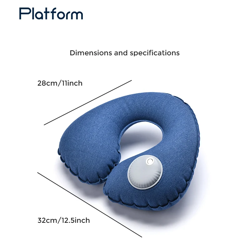 
Printed U shape inflatable neck pillow Foldable Inflating Light Weight Inflatable Pillow 