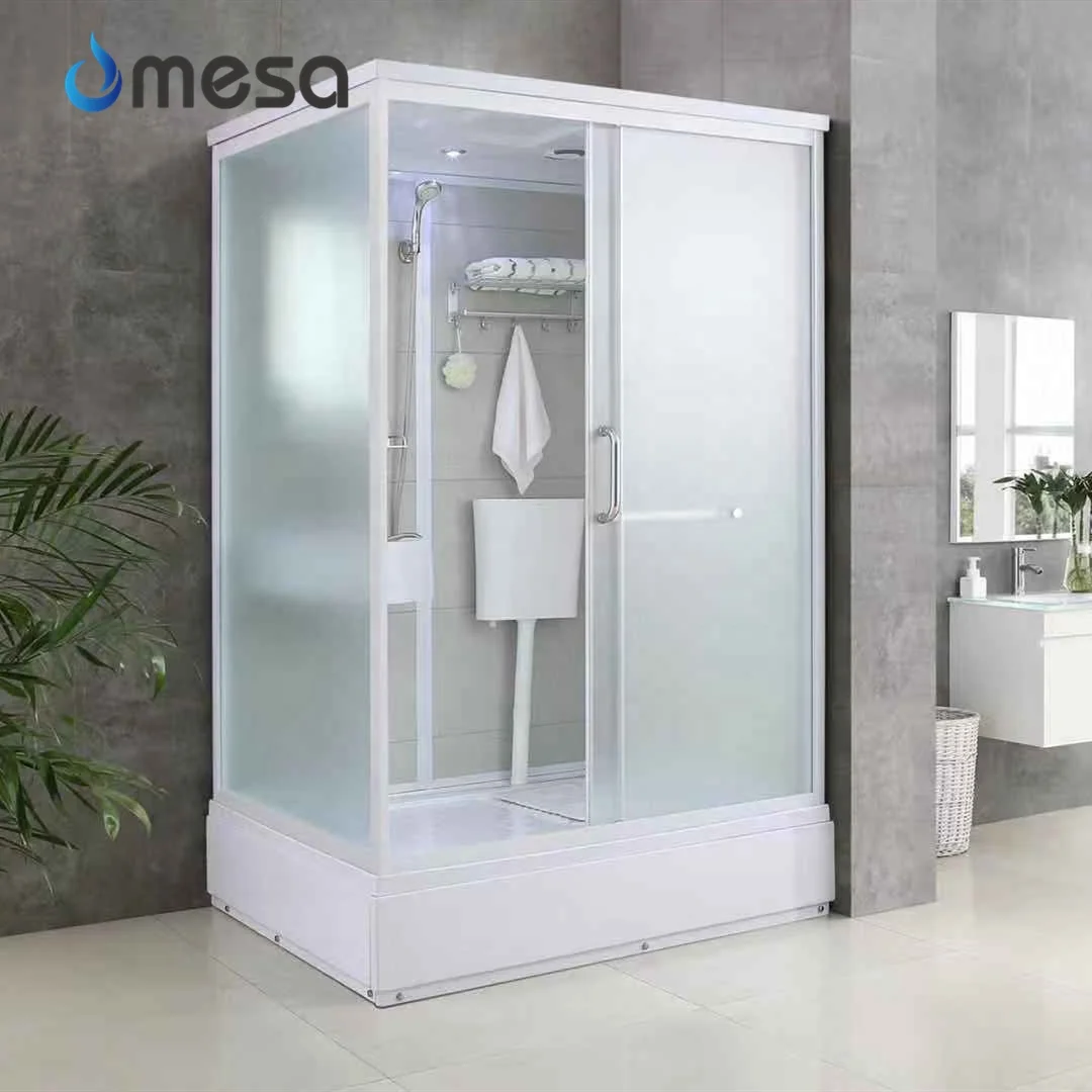 Modular all in one bathroom pod toilet and shower cabin prefab bathroom unit with fabric glass