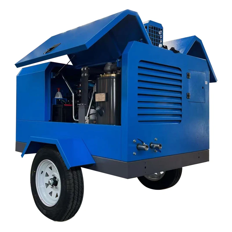 37Kw Quality Materials Screw Air Compressor With Wheels Screw Air Compressor Diesel Mobile