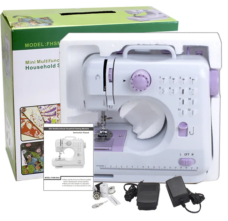 With Table 12 Stitches Portable Domestic Embroidery Pattern Electric Household Mini overlock electric Sewing Machine household