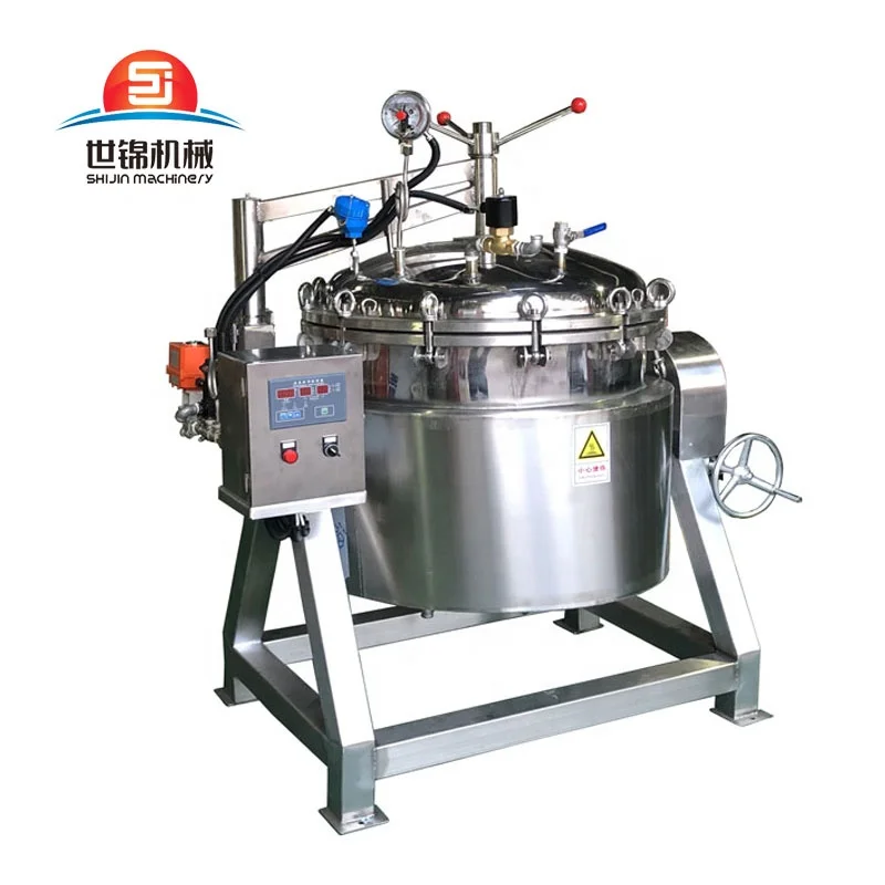 Commercial large steam pressure cooker stainless steel industrial meat cooking machine