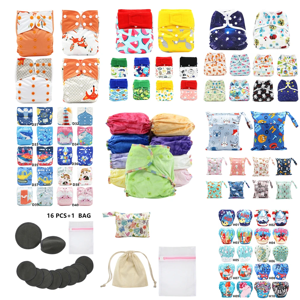 Asenappy Baby One Size Heavy Duty Hook Loop Reusable Baby Cloth Diapers