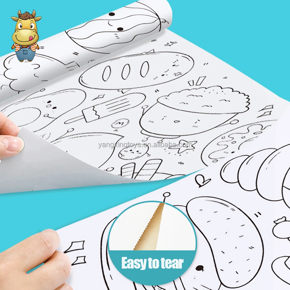 Ready to Ship New Trend Kids 300cm Drawing Roll Toy Painting Sticker Doodle Graffiti Paper Children Kindergarten Scroll DIY