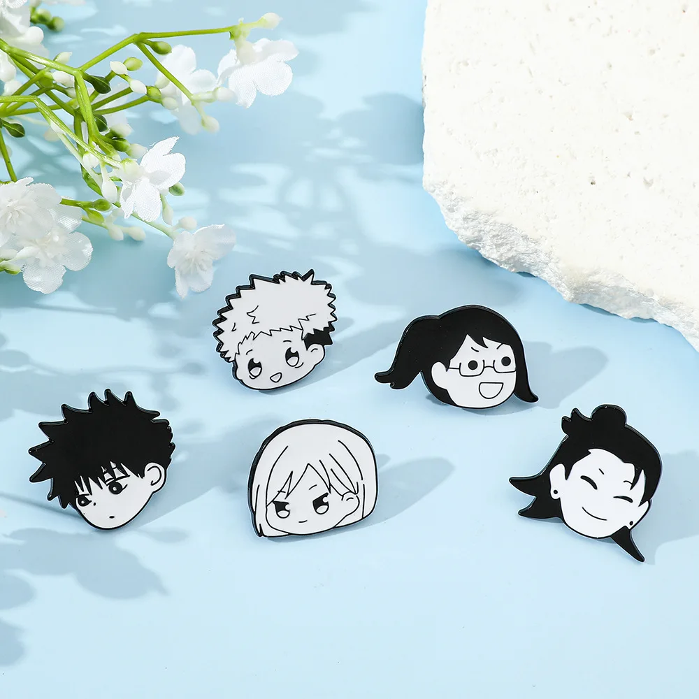 20 Manufacture Price Anime Juju Ryomen Sukuna Funny Pins Cartoon Gojo Satoru Okkotsu Yuta Enamel Pin Lot Cosplay Brooch Men