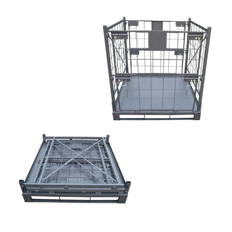 Best Supplier Heavy Duty Folding Steel Metal Pallet Mesh Cage