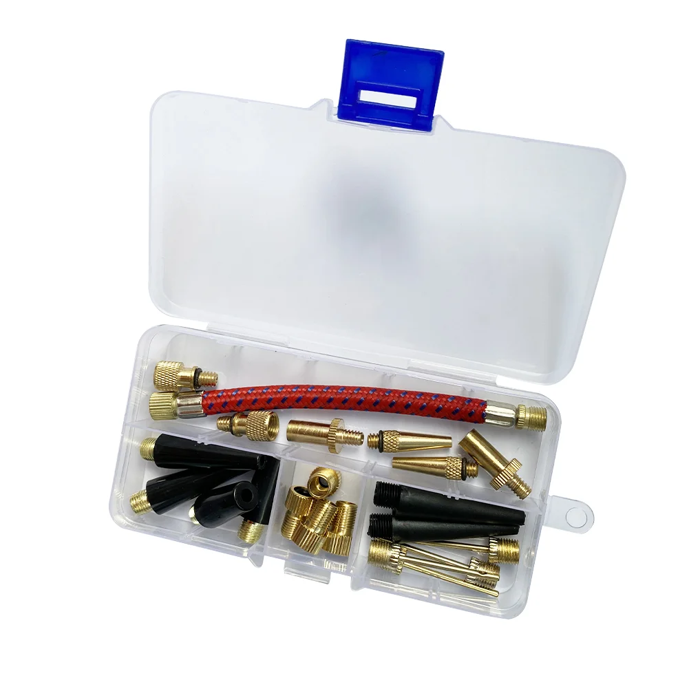 12Pcs/Set Bicycle Tire Inflation Pump Adapter Airbed Pump Hose Adapter Nozzle Valve Air Hose Bike Pump Inflator Connector Bike