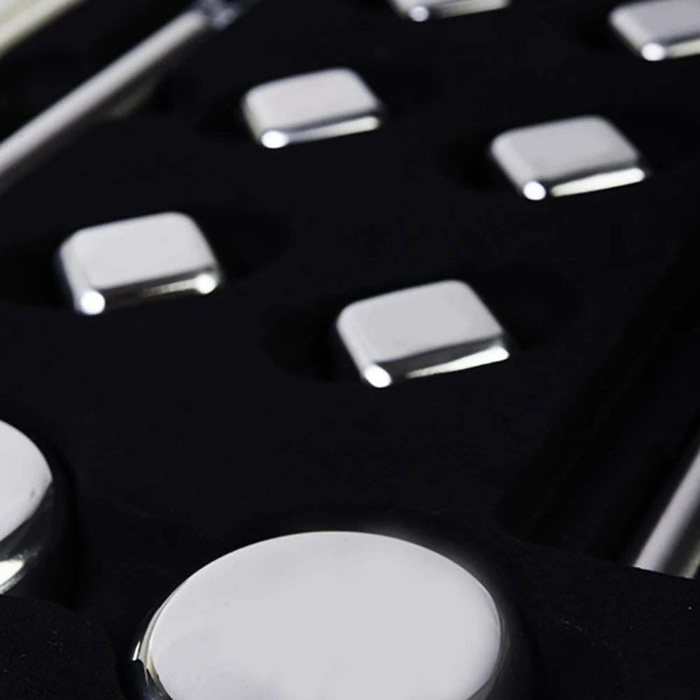 Amazon hot selling Whiskey Stone Chilling Stones Stainless Steel Ice Cubes Chiller Stick set with Storage Box