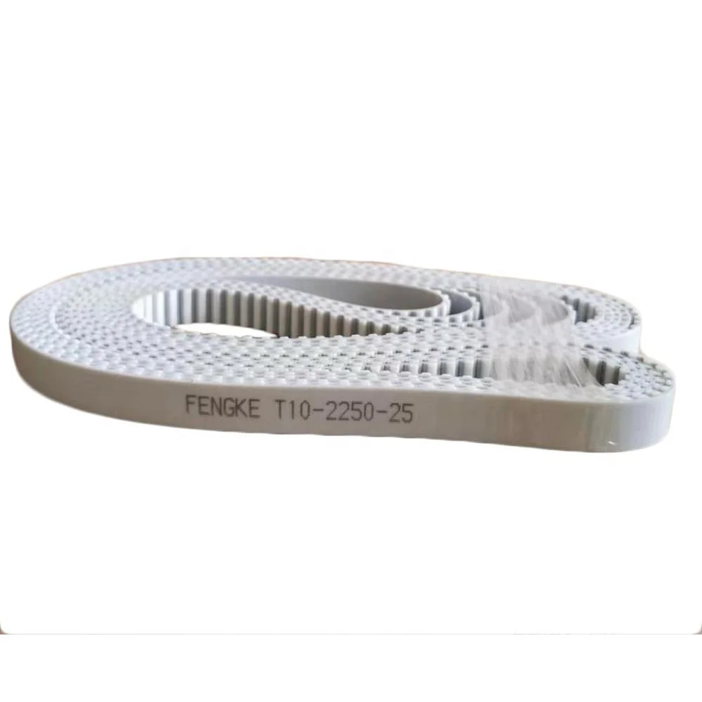 T10-2250-25 Steel Cord Polyurethane Timing Belt Endless White PU Timing Belt