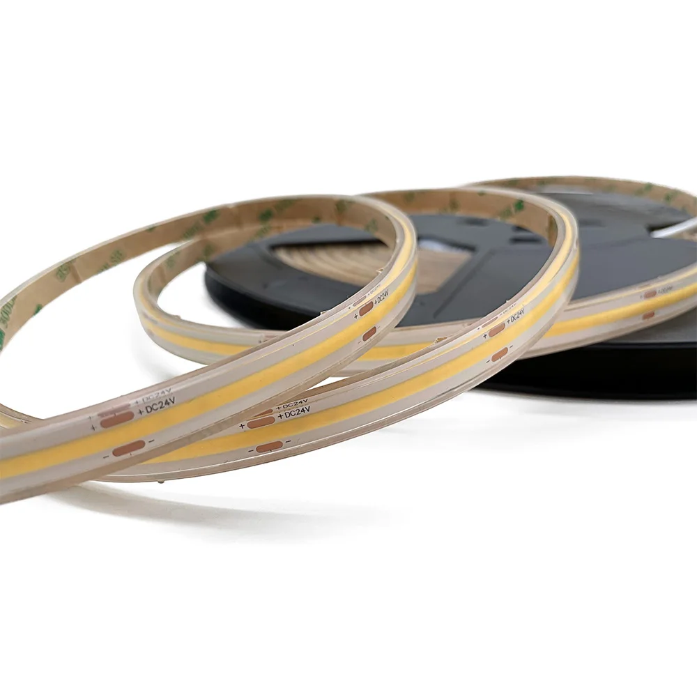 IP68 Waterproof Dot free dimmable COB LED strip light for aluminium profile DC24V 9W 12W led flexible strip LED tape FCOB strip