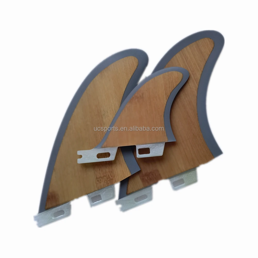 Twin Set  Plus One Surf Fin Fiberglass Bamboo Surfboard Fins ,2+1 Tri set Surf Fin
