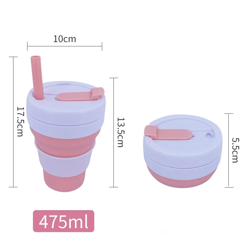 Bpa Free Portable Bottle Collapsible Travel Cup Drinking Cup Retractable Silicone Foldable Travel Mug Water Cup