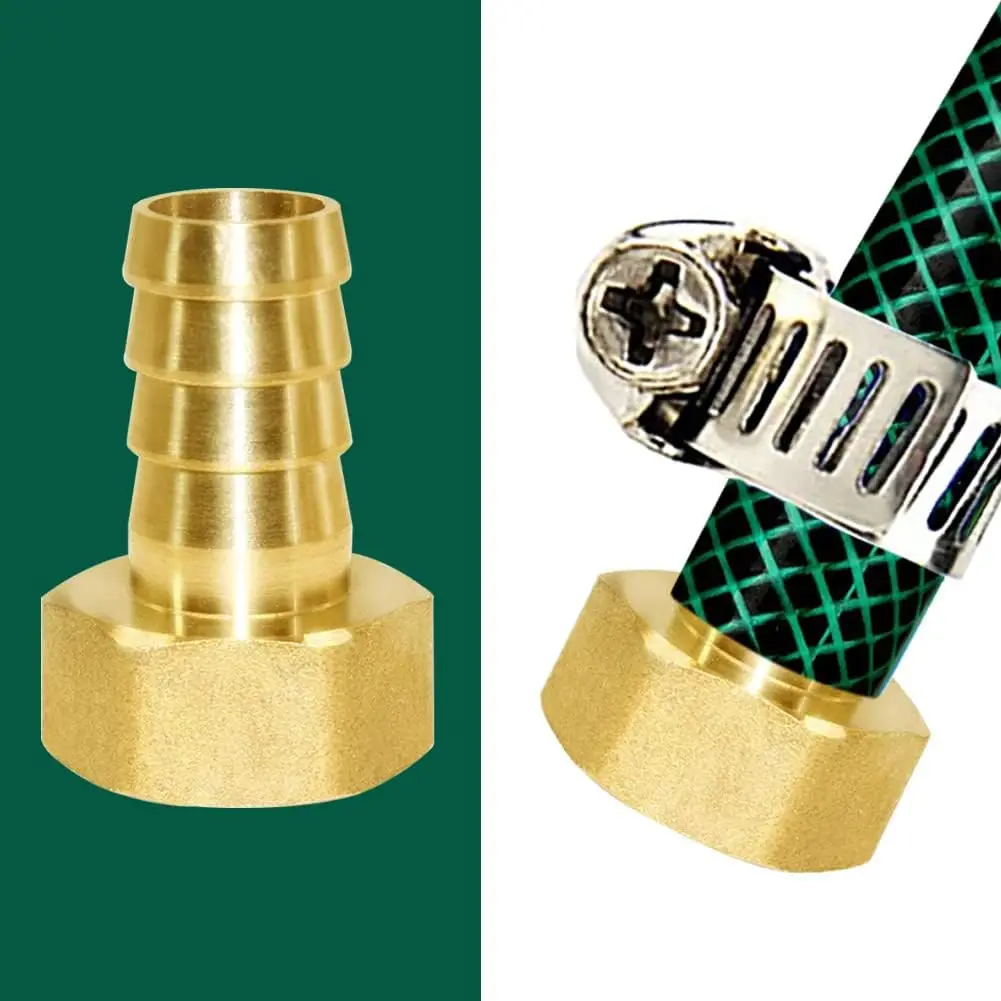 1/4 Hose Barb Tail 3/8 Female Thread Brass Hose Barb Nipple Straight Brass Connector Fitting