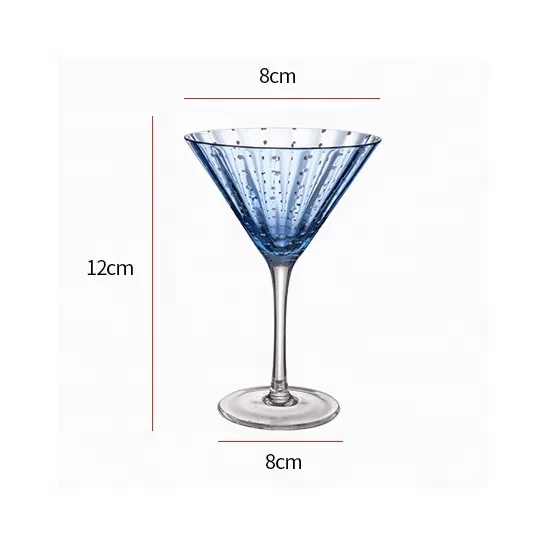 Factory Price Lead Free Crystal Martini Glass Cup Blue Foreign Wine Whiskey Glass