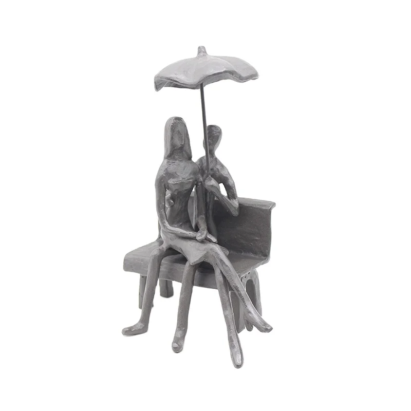 Hot Sale Love Sign Decor Bronze Sculpture Figure Couple Statues Cast Iron Metal Sculpture for home office decor