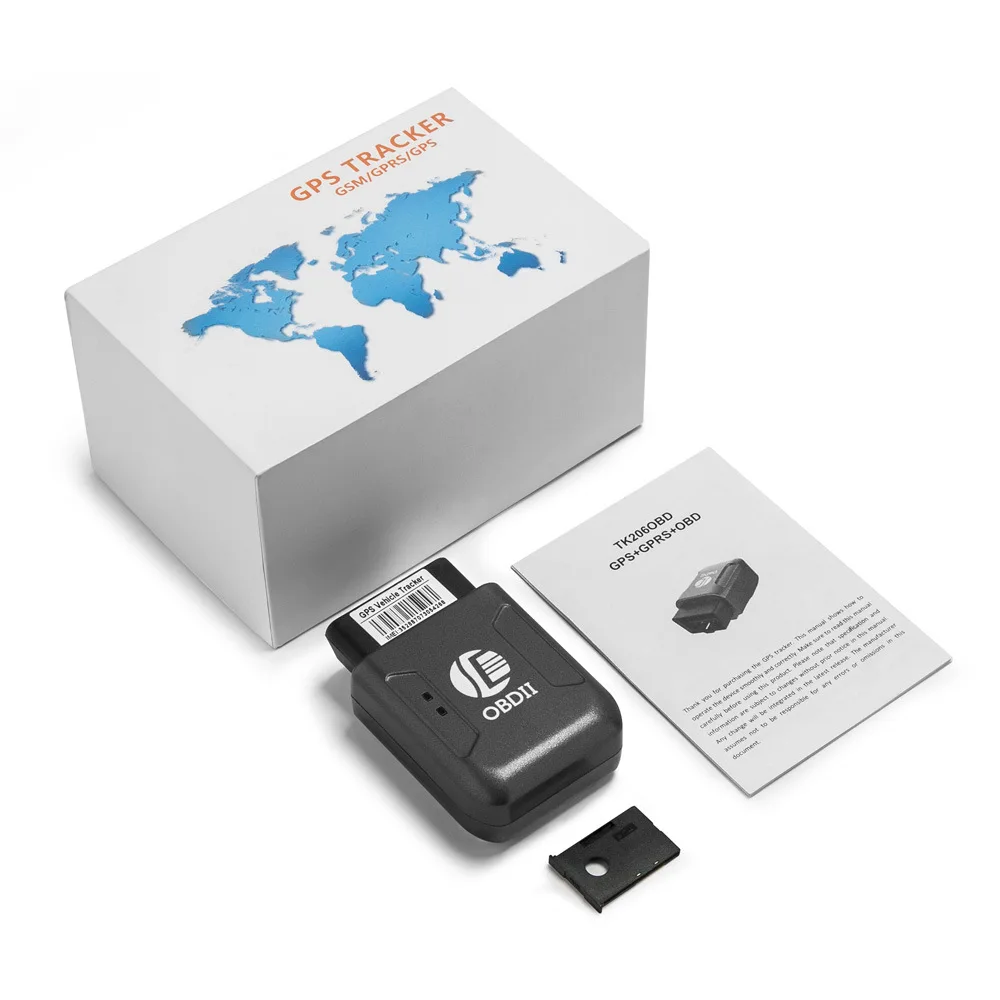  TK206 Mini OBD2 Противоугонная сигнализация в реальном времени GPS-трекер устройство отслеживания автомобиля для управления парком транспортных