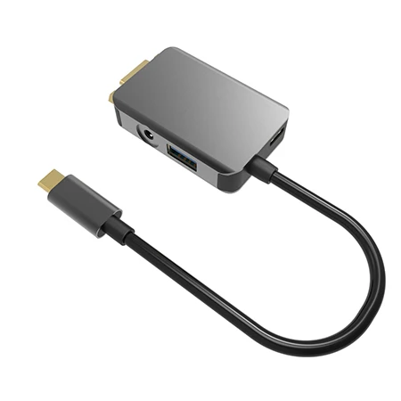 Behpex 5 in 1 USB Type C Docking Station HDMI VGA Audio and PD Charge for Monitor PC