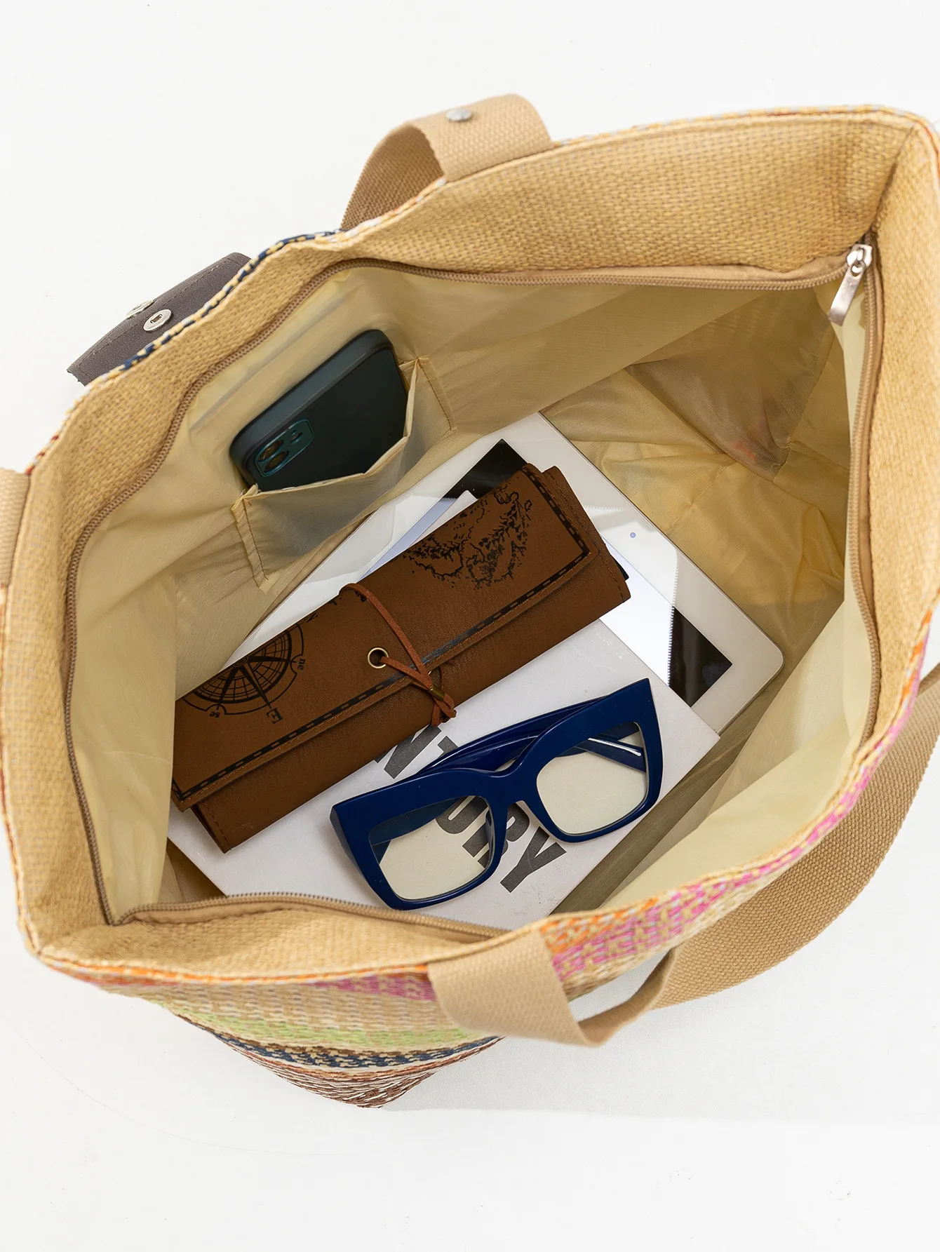 Wholesale One Shoulder Canvas Leather Buckle Bag Hat Set Women Vacation Beach Straw Bag And Hat Set