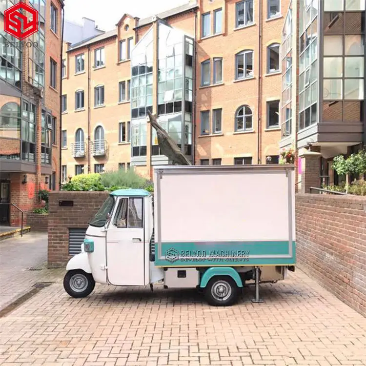 Mobile Kitchen Tricycle Electric Food Truck Catering Ice Cream Truck Ape 50 Wheeler Price Ice Cream Hot Dog Food Cart