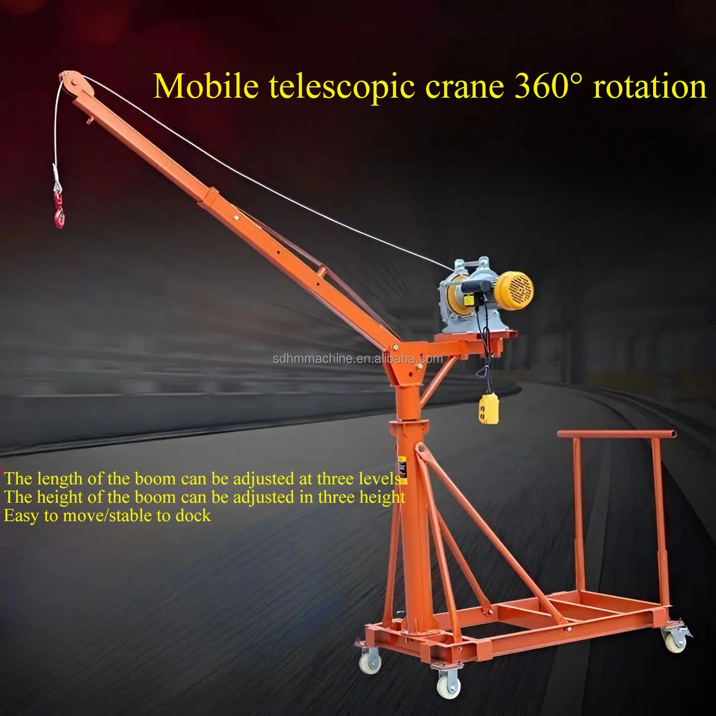 300kg mini crane degree Rotation Mobile telescopic crane mini crane