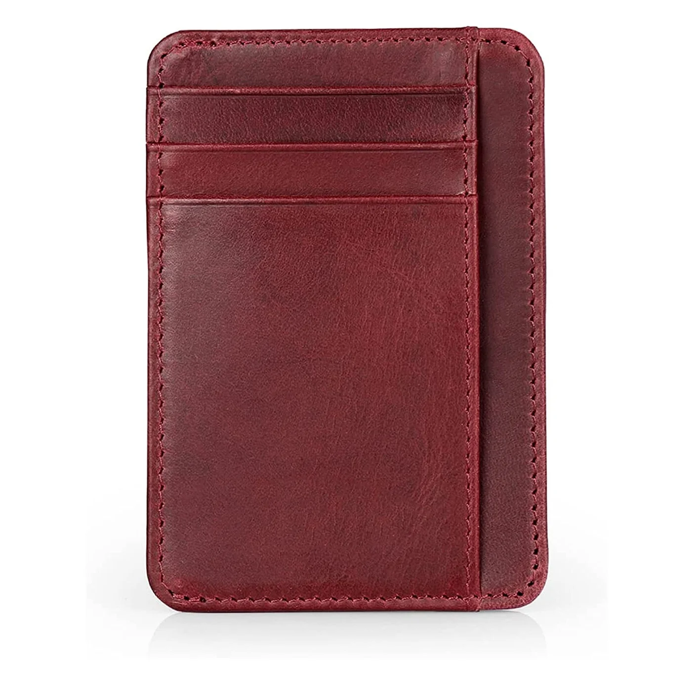 Wholesale Custom Logo Genuine PU Leather Thin Minimalist Front Pocket Wallet Men Purse Rfid Blocking Slim Wallet