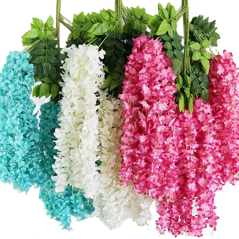 INUNION Factory Wholesale Wedding Decor Silk Vines Garland Artificial Wisteria Flower,Wisteria Hanging Flowers