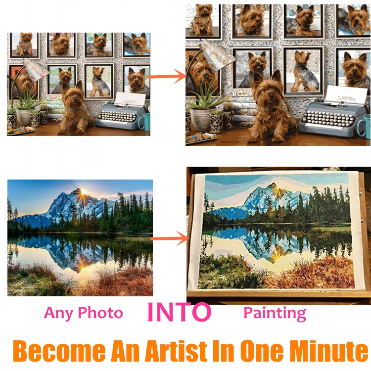 Wholesale DIY Digital Painting Art Oil Paint By Numbers On Canvas With Frame Islamic Oil Painting