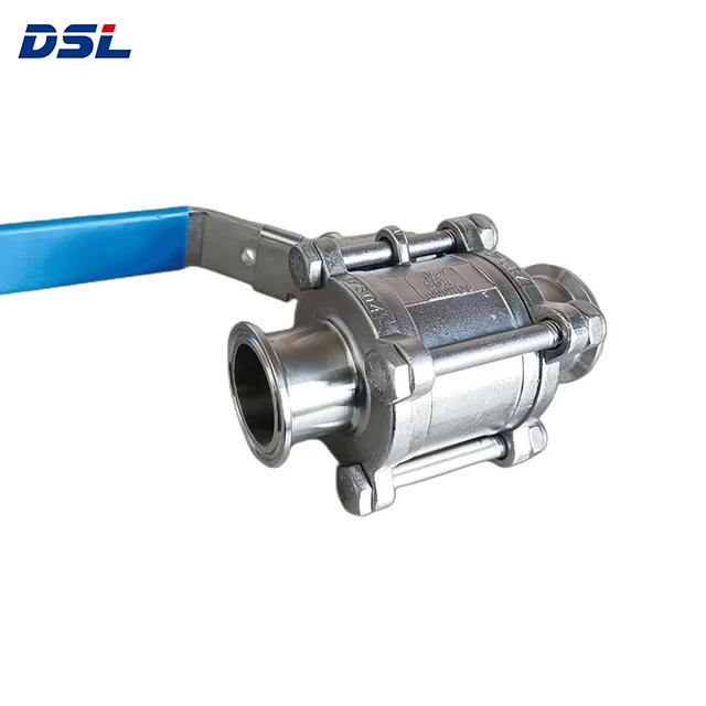 High Quality PN64 Stainless Steel High Mounting 3PC Ball Valve For Food Beverage, Milk etc